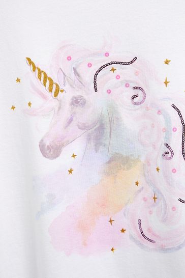 Buy Sequin Unicorn T-Shirt & Shorts Set (3-16yrs) from Next Luxembourg