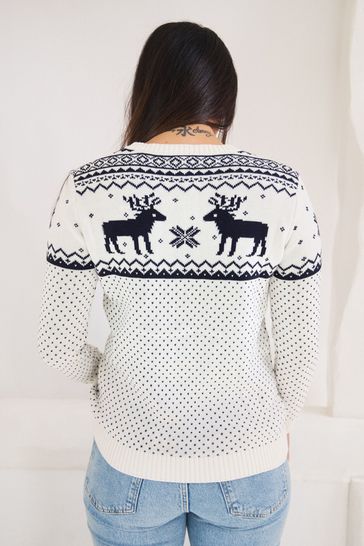 Reindeer fairisle christmas jumper clearance