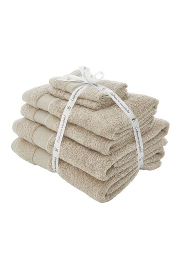 Catherine Lansfield 6 Piece Natural Anti-Bacterial Towel Bale