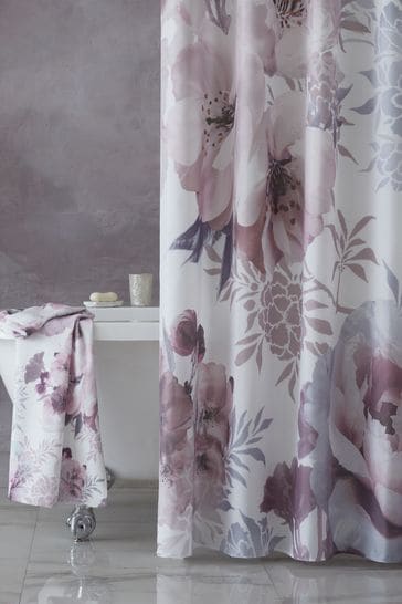 Catherine Lansfield Pink Dramatic Floral Shower Curtains