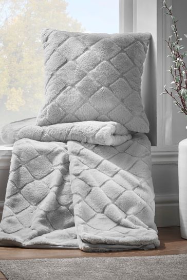 Catherine lansfield silver throw online
