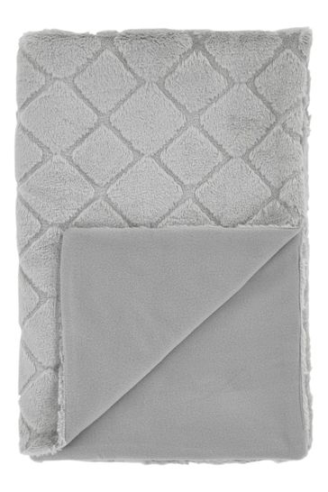 Catherine lansfield silver throw online