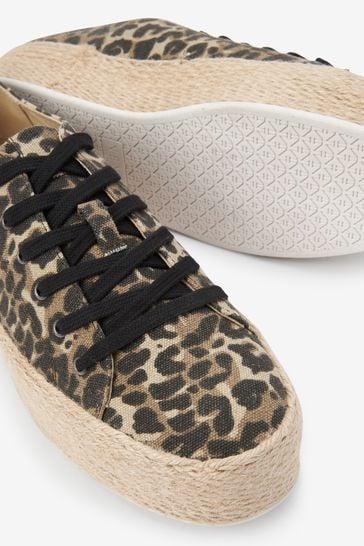Buy Animal Print Lace Up Forever Comfort Espadrille Flatform