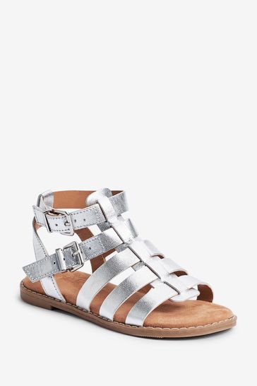Silver online gladiator sandals