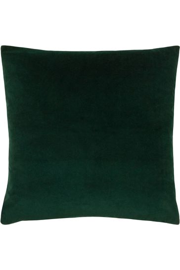 Evans Lichfield Bottle Green Sunningdale Velvet Polyester Filled Cushion