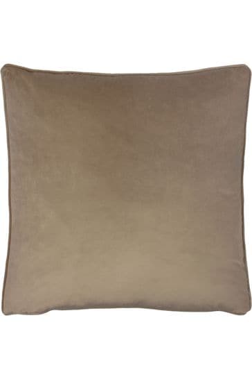 Evans Lichfield Biscuit Beige Opulence Velvet Polyester Filled Cushion