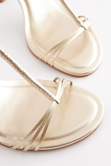 Gold t on sale bar sandals