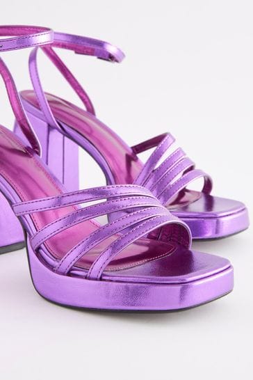 Buy Purple Forever Comfort Strappy Platform Heel Sandals from Next Poland
