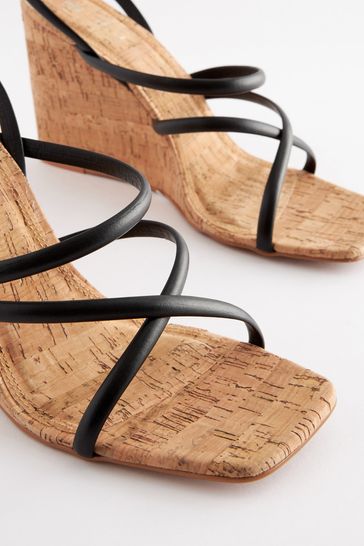 Leather store cork wedges