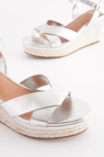 Wide silver hotsell wedges