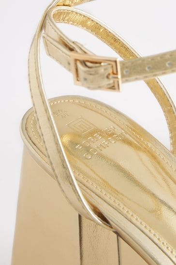 Comfortable gold strappy on sale heels