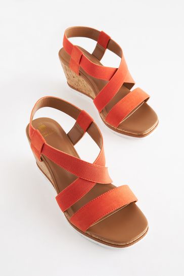 Wide fit red wedges deals