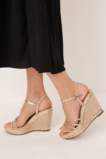 Buy Gold Forever Comfort Plait High Wedges from Next Denmark