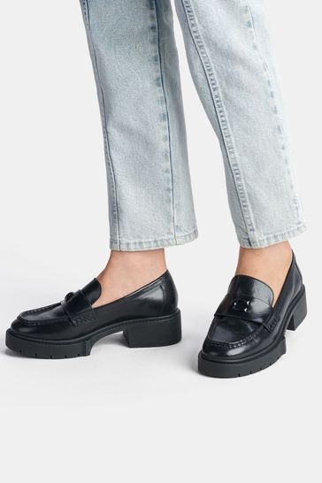 Coach leather loafers cheap