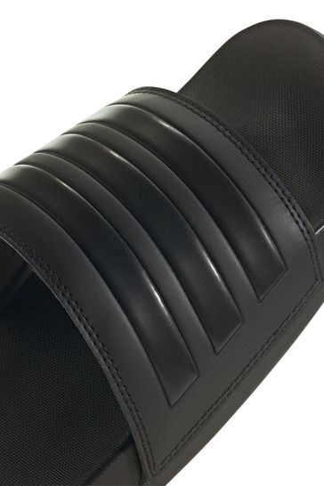 Adidas cloudfoam slides all black deals