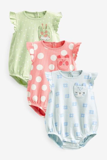 Blue/Pink Baby Rompers 3 Pack