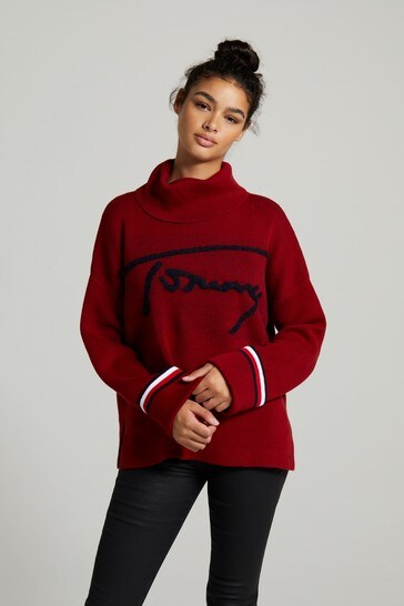 Tommy Hilfiger Red Relaxed Sweater