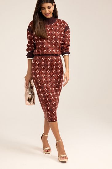 Brown skirt co ord clearance