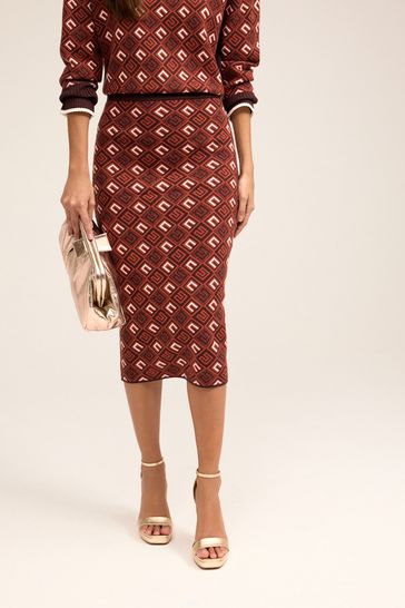 Geometric midi best sale pencil skirt
