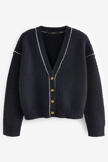 Blue and gold cardigan new arrivals