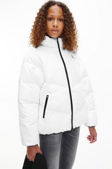 Buy Calvin Klein Jeans White Relaxed Puffer Jacket from Next Austria