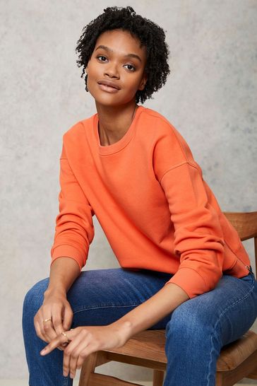 Mint Velvet Orange Side Zip Sweatshirt