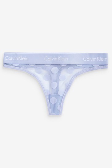 Calvin Klein Blue Modern Cotton Dot Thong