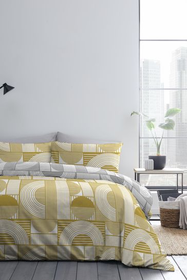 Fusion Yellow Cassidy Duvet Cover and Pillowcase Set