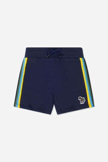 Baby Boys Cotton Logo Shorts in Navy