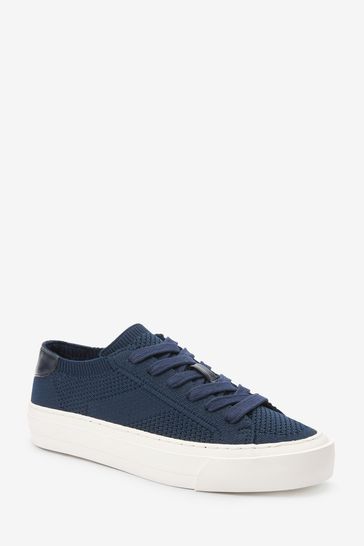 Buy Navy Blue Forever Comfort Flyknit Lace Up Trainers from Next