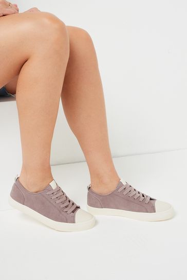 Lilac Purple Forever Comfort® Leather Lace-Up Trainers