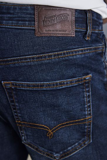 Buy Dark Blue Ink Straight Premium Heavyweight Cotton Jeans from