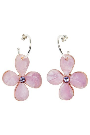 Toolally Womens Lilac Diasy Hoop Earrings