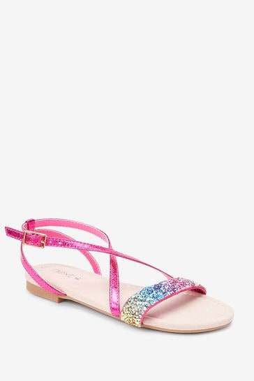 Rainbow cheap crystal sandals