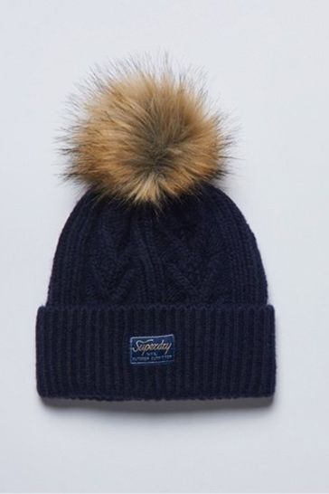 Superdry Blue Cable Lux Beanie