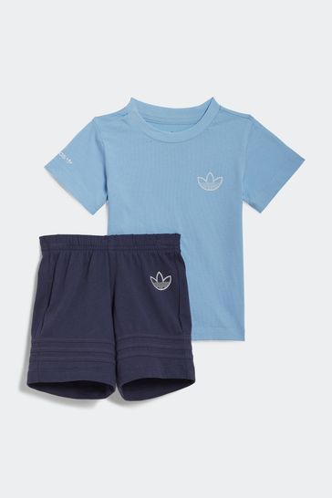 adidas Blue Sport Collection T-Shirt And Shorts Set