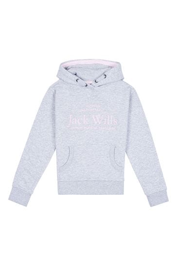 Buy Jack Wills Grey Script Overhead Hoodie from Next USA
