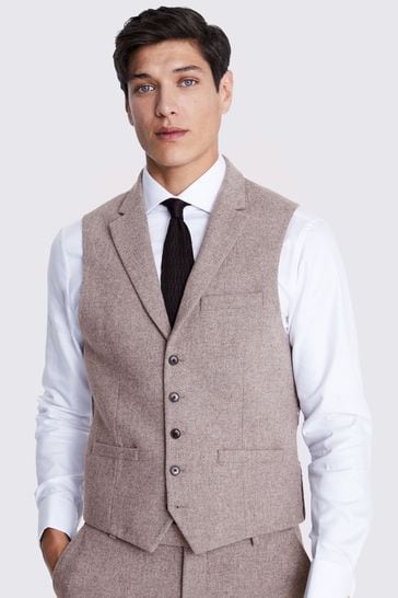 Buy MOSS Stone Grey Slim Fit Donegal Suit Waistcoat from Next Luxembourg