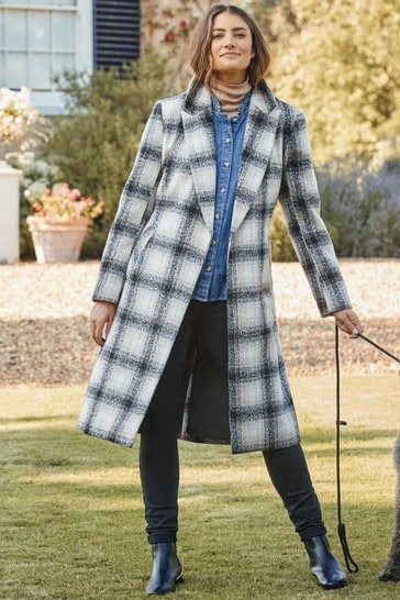 Buy M Co Black Check Print Robe Coat from Next Belgium