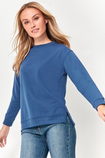 M&Co Blue Plain Crew Sweatshirt