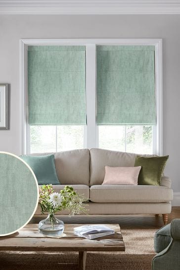 Laura Ashley Sage Green Whinfell Made To Measure Roman Blind