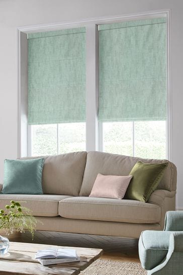 Laura Ashley Sage Green Whinfell Made To Measure Roman Blind