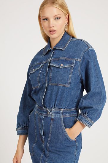 Guess denim shirt dress sales