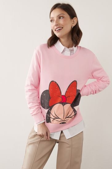 Blush Pink Minnie Mouse License Graphic Sweatshirt