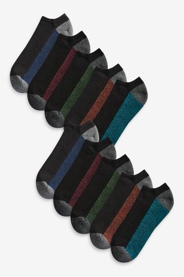 Black 10 Pack Cushioned Trainer Socks