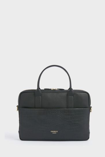 White leather top laptop bag