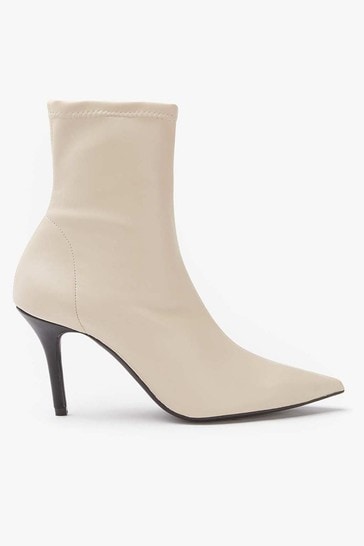 Mint Velvet Sian Beige Pointed Ankle Boots