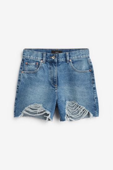 Raw Frayed Hem Cutoff Side Slit Denim Shorts – Style Lust Shop