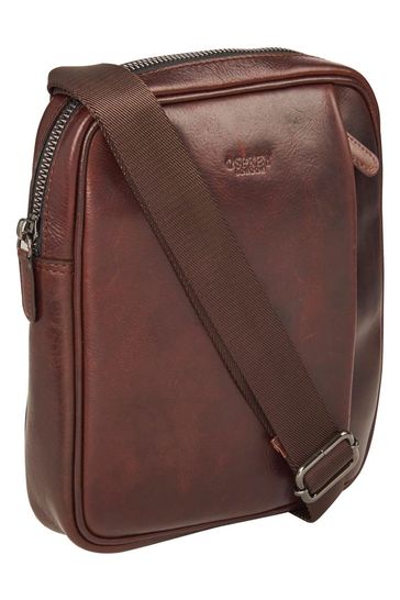 OSPREY LONDON Carter Saddle Leather Small Messenger Bag