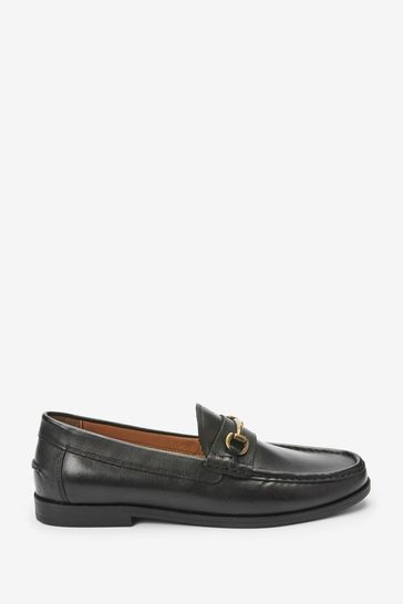 Black Snaffle Penny Loafers